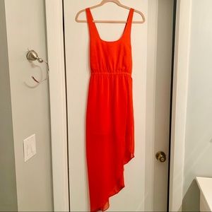 Silky High-Low Maxi Dress